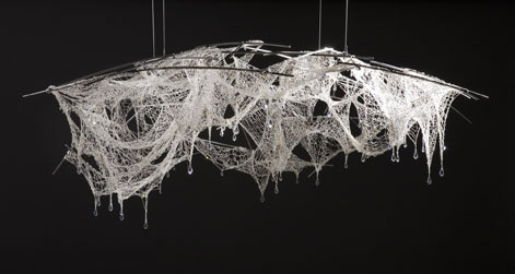 welded steel with crystal yarn, chandellier for swarovski crystals