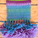 woven sample in blues and purples