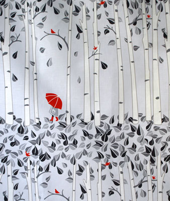 birch tree textile design