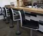 Reupholstered stools for Mile End Delicatessen